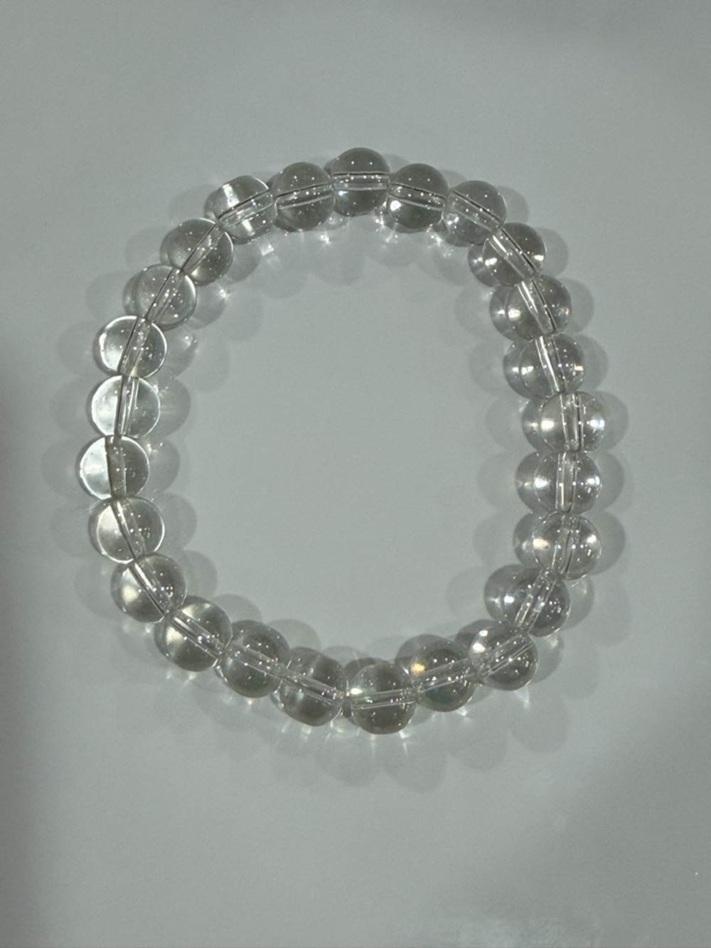 Rainbow Aura Crystal Clear Quartz Stretch Bead Bracelet 8mm